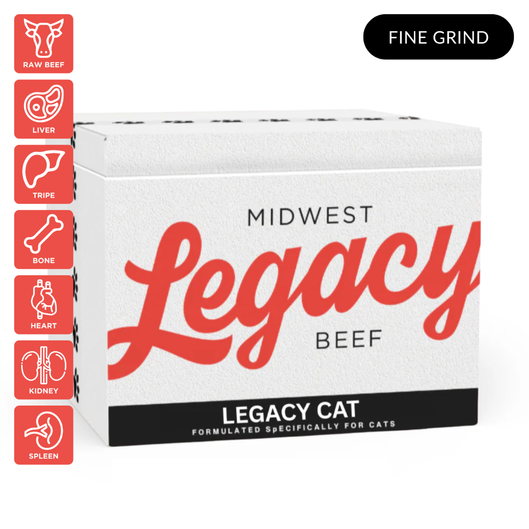 Legacy Cat Raw Food in 30lb box from Midwest Legacy Beef