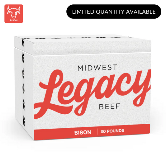 Raw Bison Dog Food 30lb box from Midwest Legacy Beef